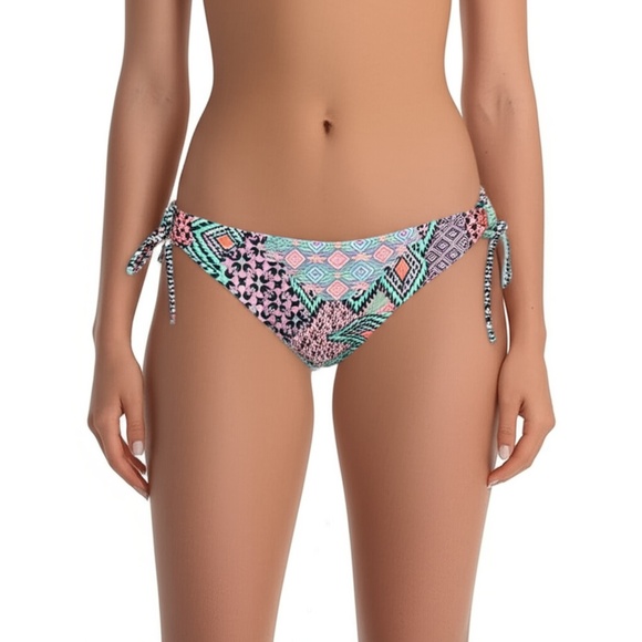 Collections Catalina Bikini Bottoms M 7/9 Tie Side Geometric Tribal Beach Boho - Picture 1 of 10